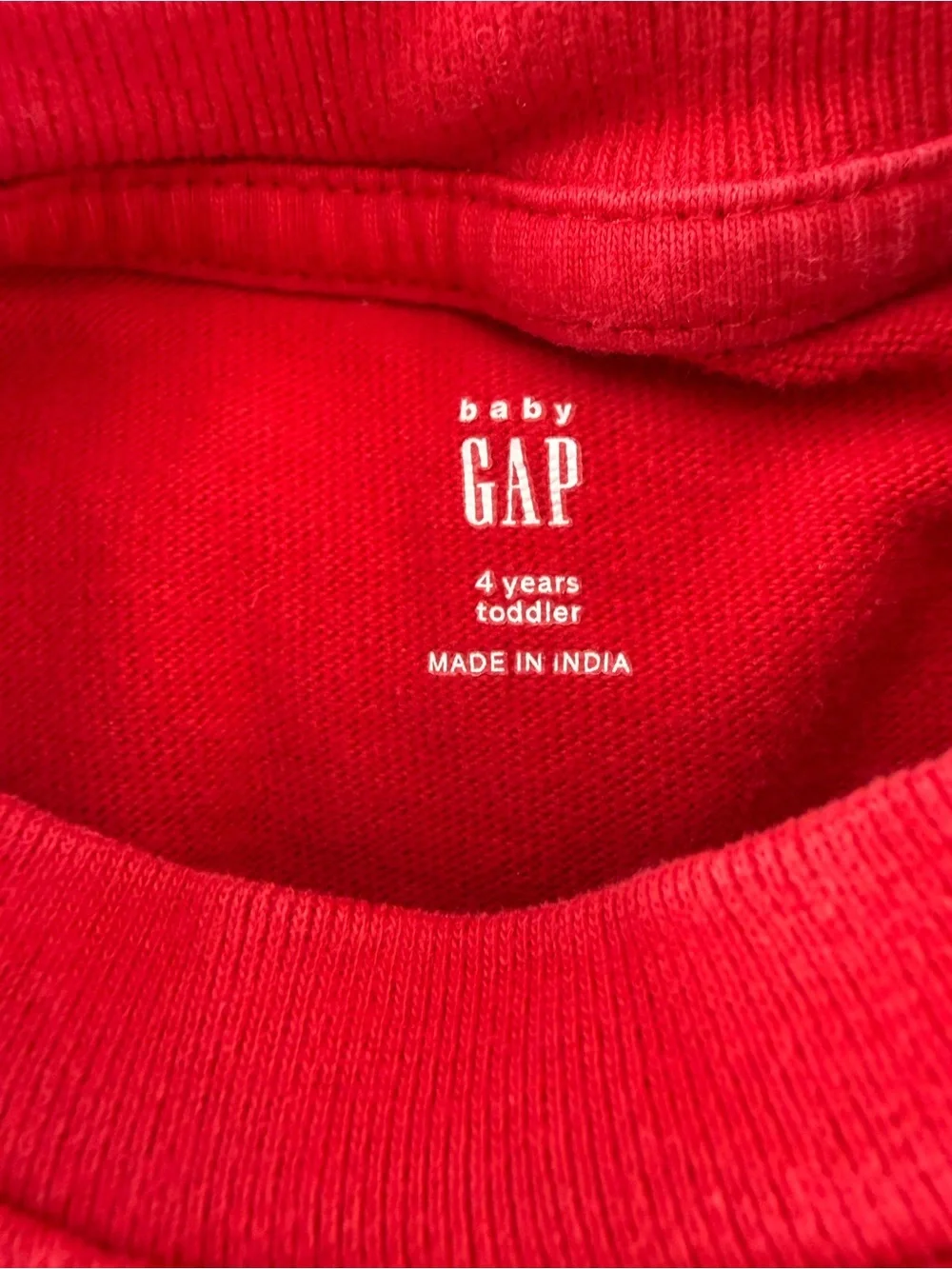 Gap- Kids Red Long-Sleeve Crewneck Shirt